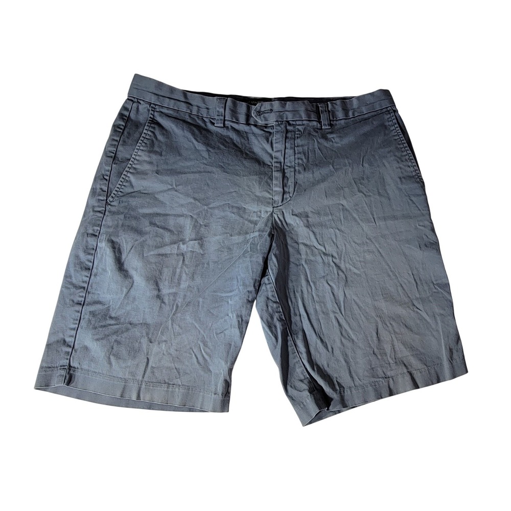 Banana Republic Aiden Shorts Mens 33 Blue Gray Slim Fit Chino Cotton Stretch 9in